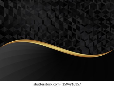 black abstract geometric background divided into two
