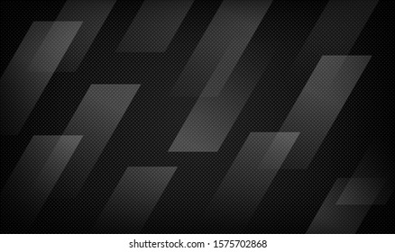 Black abstract geometric background with dots textured and diagonal lines. Modern shape concept.