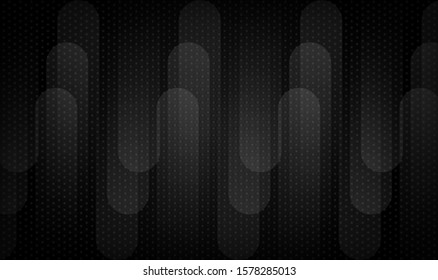 Black abstract geometric background with dots textured and vertical lines. Modern shape concept.