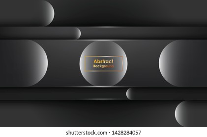 Black abstract geometric background. Modern shape concept