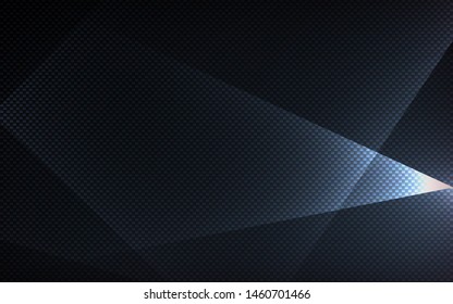 Black abstract geometric background. Modern shape with light concept.