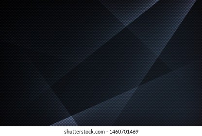 Black abstract geometric background. Modern shape with light concept.