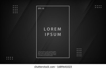 Black abstract geometric background.  Modern vector design template.