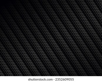 Black abstract geometric background. Modern shape concept. Black metal texture steel background. Perforated metal sheet.