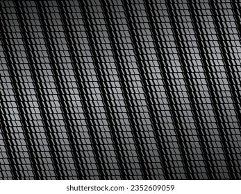 Fondo geométrico abstracto negro. Concepto de forma moderna. Fondo de acero de textura de metal negro. Hoja de metal perforada.