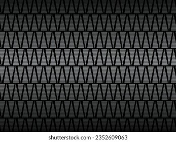 Fondo geométrico abstracto negro. Concepto de forma moderna. Fondo de acero de textura de metal negro. Hoja de metal perforada.