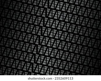 Fondo geométrico abstracto negro. Concepto de forma moderna. Fondo de acero de textura de metal negro. Hoja de metal perforada.
