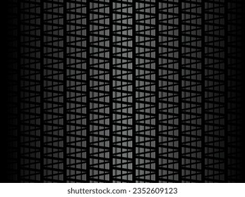 Black abstract geometric background. Modern shape concept. Black metal texture steel background. Perforated metal sheet.