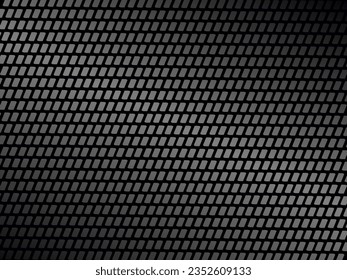 Fondo geométrico abstracto negro. Concepto de forma moderna. Fondo de acero de textura de metal negro. Hoja de metal perforada.