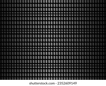 Black abstract geometric background. Modern shape concept. Black metal texture steel background. Perforated metal sheet.