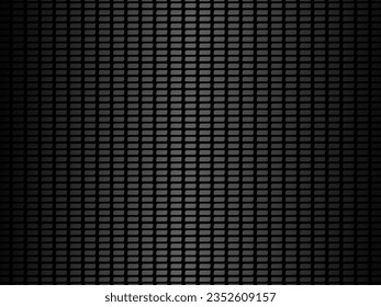 Black abstract geometric background. Modern shape concept. Black metal texture steel background. Perforated metal sheet.