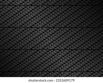 Schwarzer abstrakter geometrischer Hintergrund. Modernes Formkonzept. schwarze Metallstruktur, Stahlhintergrund. Perforiertes Blech.
