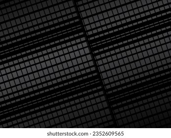 Fondo geométrico abstracto negro. Concepto de forma moderna. Fondo de acero de textura de metal negro. Hoja de metal perforada.
