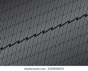 Black abstract geometric background. Modern shape concept. Black metal texture steel background.