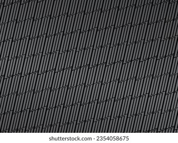 Black abstract geometric background. Modern shape concept. Black metal texture steel background.
