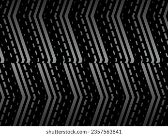Black abstract geometric background. Modern shape concept. Black metal texture steel background.