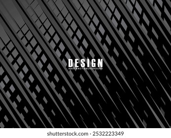 Schwarzer abstrakter geometrischer Hintergrund. Modernes Formkonzept. Schwarze Farbverlauf-Linien, Pool-Hintergrund.