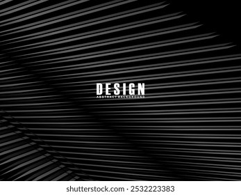 Black abstract geometric background. Modern shape concept. Black gradient lines poola background.