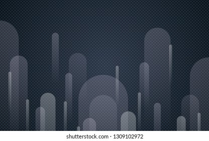 Black abstract geometric background. Rounded light shape concept.