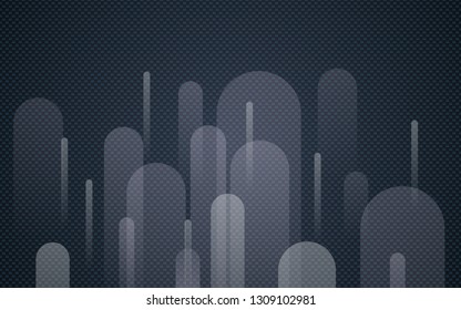 Black abstract geometric background. Rounded light shape concept.