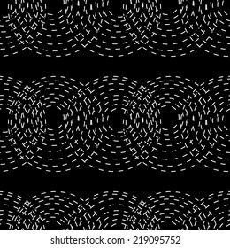 Black abstract geometric background. Seamless pattern for fabric, paper and other printing and web projects.