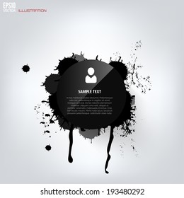Black abstract geometric background with splash