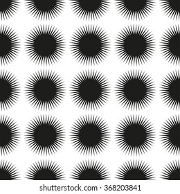 Black abstract geometric circles seamless pattern on white background . Abstract geometric circles for design. It can be used as wallpaper, web page background, wrapping paper.