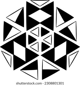 Black Abstract Geometric Design Element
