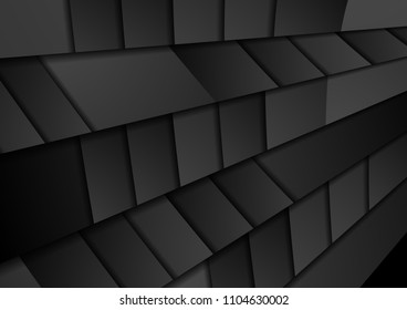 Schwarz-abstrakter, geometrischer High-Tech-Hintergrund