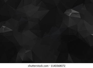 Black abstract geometric, low poly style vector illustration graphic background