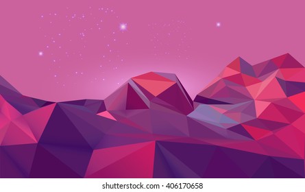Black abstract geometric, low poly style vector illustration graphic background