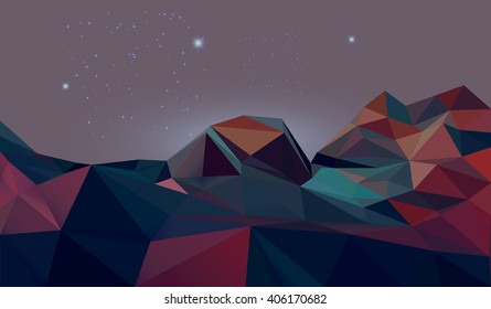 Black abstract geometric, low poly style vector illustration graphic background