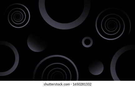 Black abstract geometric and psychedelic background. optical illusion. modern vector illustration