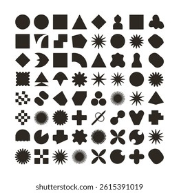 Black Abstract Geometric Shape Icons Collection – Vector Silhouette Design Set