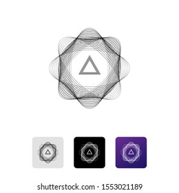 Black abstract geometric shapes icon isolated on white background. Triangle icon. Diamond design. Set icons colorful square buttons. Vector Illustration
