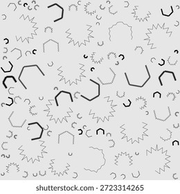 Black abstract geometric shapes pattern vector illustration on light gray background