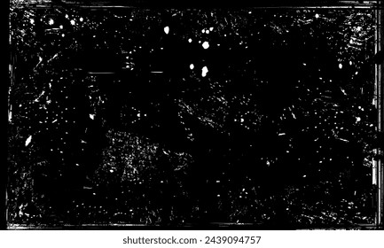 Black Abstract Gritty Grunge Aged Worn and Torn Scratch Texture Vector Background