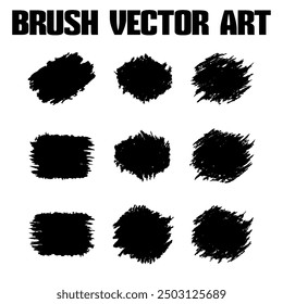 Black abstract grunge brush vector texture pack.