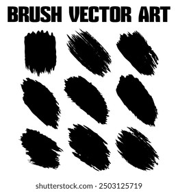 Black abstract grunge brush vector texture pack.