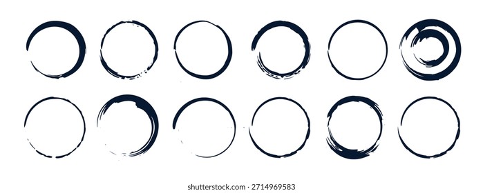 preto abstrato grunge círculo carimbo textura tinta mão desenhada