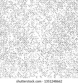 Black Abstract Grunge Texture, Dotted Vector on White Background, Halftone Overlay Monochrome