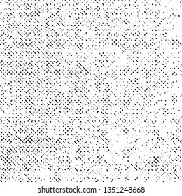 Black Abstract Grunge Texture, Dotted Vector on White Background, Halftone Dust Monochrome