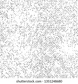 Black Abstract Grunge Texture, Dotted Vector on White Background, Halftone Overlay, Rough Design