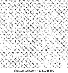 Black Abstract Grunge Texture, Dotted Vector on White Background, Monochrome Halftone Grungy