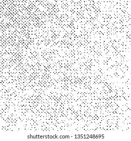 Black Abstract Grunge Texture, Dotted Vector on White Background, Halftone Scratch Monochrome