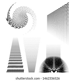 Black abstract grunge vector set in trendy style. Abstract monochrome design.