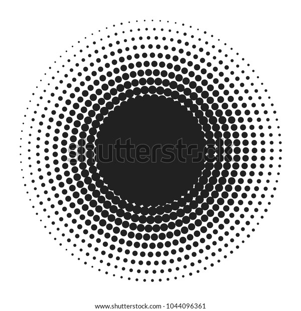 Black Abstract Halftone Circle Frame Logo,\
vector illustration