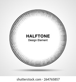 Black Abstract Halftone Circle Logo Design Element