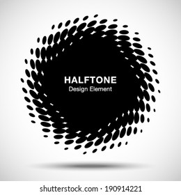 Black Abstract Halftone Design Element, vector illustration 