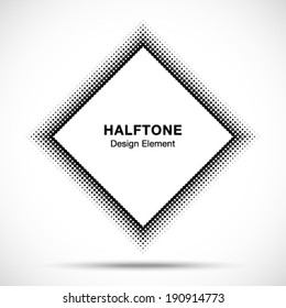 Black Abstract Halftone Design Element, vector illustration 
